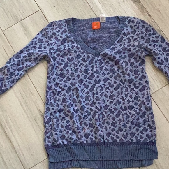 Blue cheetah print sweater - Picture 1 of 4